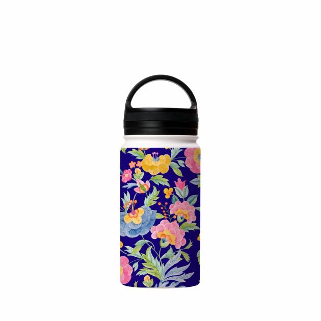 Summer Blossom Blue Insulated Stainless Steel Water Bottle Around The House