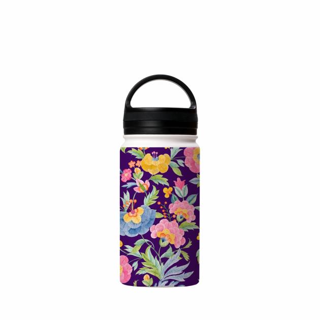 Summer Blossom Purple Insulated Stainless Steel Water Bottle Around The House