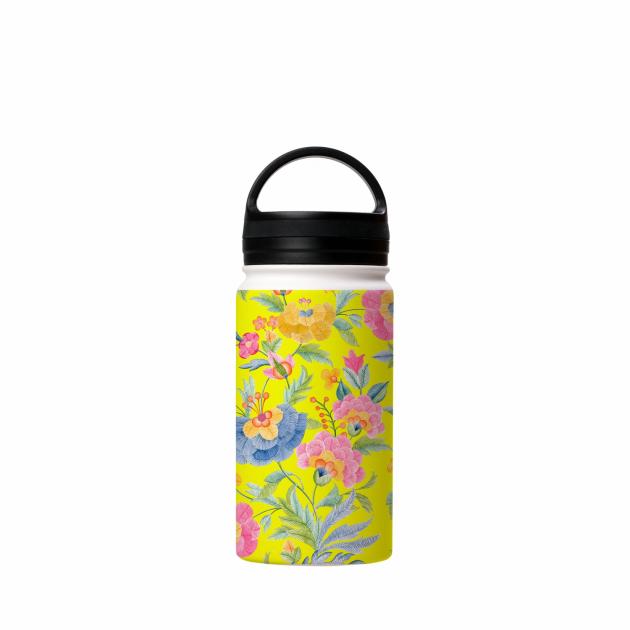 Summer Blossom Yellow Insulated Stainless Steel Water Bottle Around The House