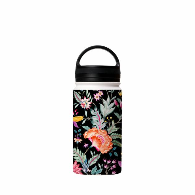 Vale Floral Black Insulated Stainless Steel Water Bottle Around The House