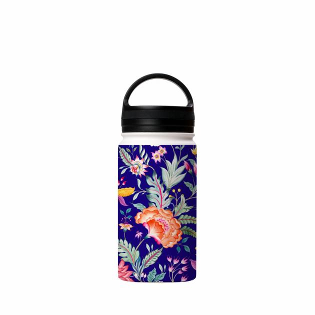 Vale Floral Blue Insulated Stainless Steel Water Bottle Around The House