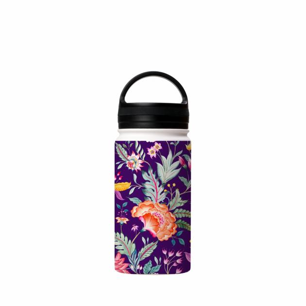 Vale Floral Purple Insulated Stainless Steel Water Bottle Around The House