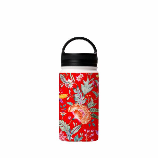 Vale Floral Red Insulated Stainless Steel Water Bottle Around The House