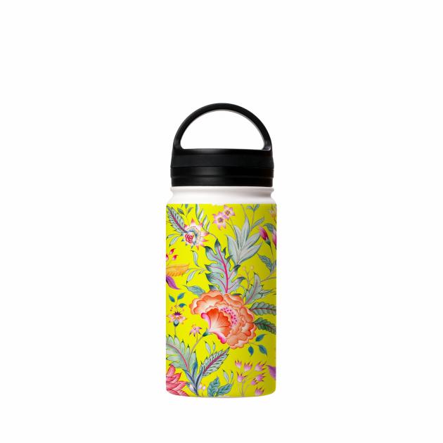 Vale Floral Yellow Insulated Stainless Steel Water Bottle Around The House