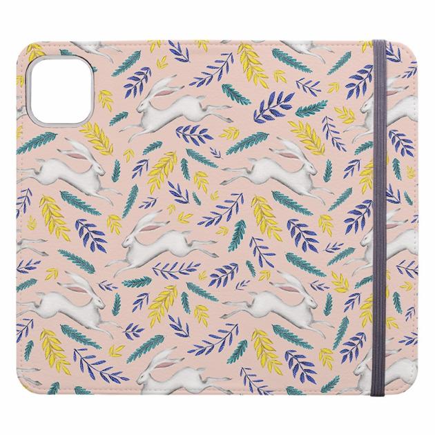 White Hare Pattern By Catherine Rowe Wallet Case Iphone Cases