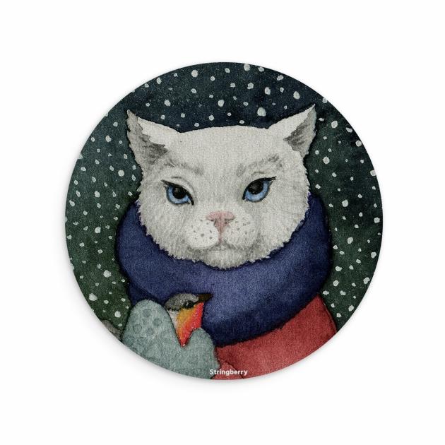 Winter Cat Vegan Leather Mouse Mat Lifestyle & Travel