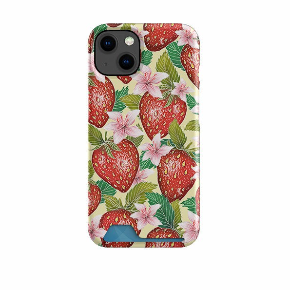 Yellow Strawberries Case And Card Case By Catherine Rowe Case + Card