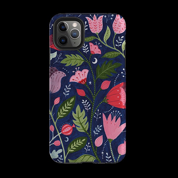 Iphone Tough Case – Flowers On Blue By Bex Parkin Iphone Cases