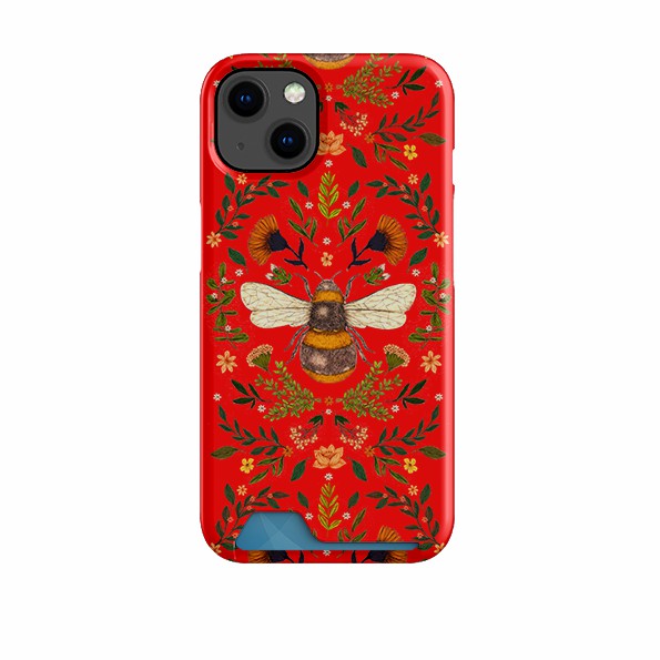 Botanical Bee Red By Jade Mosinski Case And Card Case Case + Card