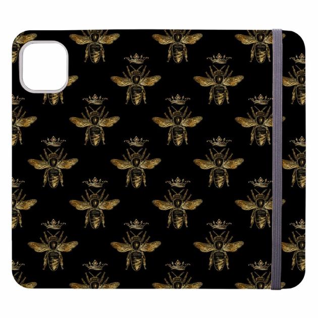 Golden Bees Black Wallet Case Iphone Cases