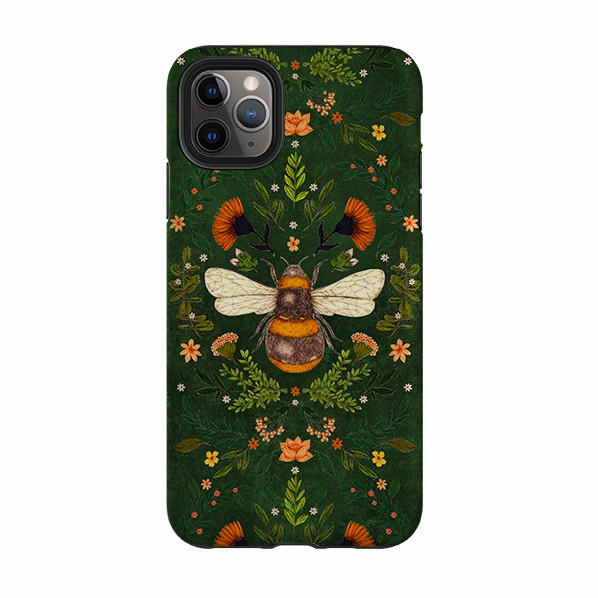 Iphone Tough Case – Botanical Bee Green By Jade Mosinski Iphone Cases