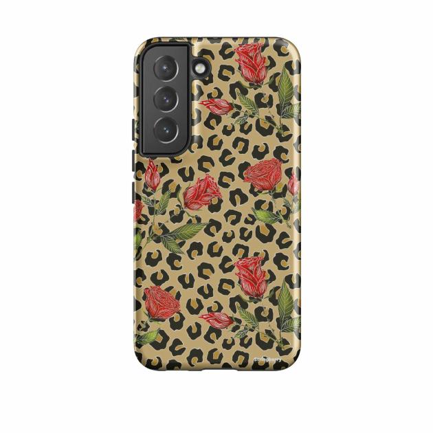 Samsung Tough Case – Leopard Print Rose Pattern By Catherine Rowe Phone Cases